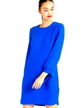 Banana Republic Deep Royal Blue Bow Cuff Puff Sleeve Shift Dress - Size 0